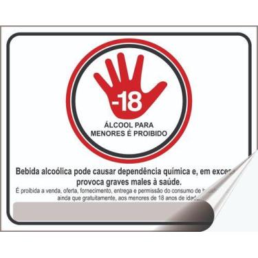 Imagem de 1 Adesivo Sinalização Proibido Bebida Alcoólica P/ Menores - Royal Art