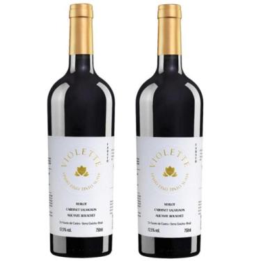 Imagem de Kit 2 Un Vinho Fausto de Pizzato Violette Suave 750 ml