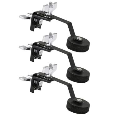 Imagem de Amortecedor de tambor preto Silenciador Silenciador Acessórios para Tarola Peças Musicais Pacote com 3