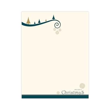 Imagem de Folhas de papel timbrado de papel de papelaria de Natal, pacote com 60, design temático de Natal para escrever cartas, computador, notas de escritório, convites de casamento e materiais de impressão, tamanho 21,5 x 28 cm