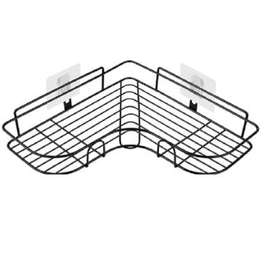 Imagem de Porta Shampoo Sabonete Suporte De Parede Banheiro Cozinha (Preto)