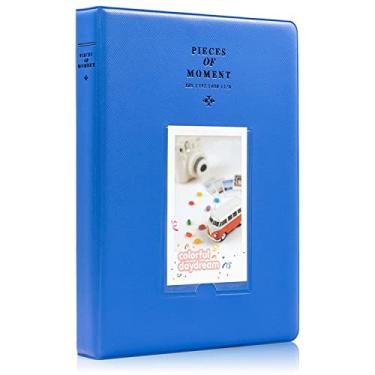 Imagem de Ablus Mini álbum de fotos com 128 bolsos para câmera instantânea Fujifilm Instax Mini 7s 8 8+ 9 25 26 50s 70 90 câmera instantânea e cartão de nome (azul cobalto)