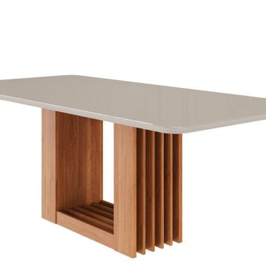 Imagem de Mesa para Sala de Jantar Ariela 210 Cm Cinamomo/ Offwhite