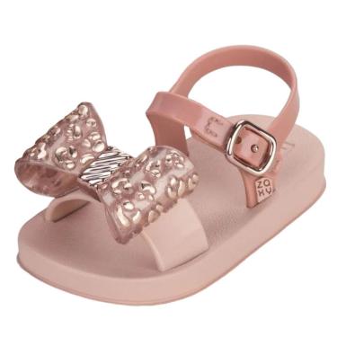 Imagem de Sandália Infantil Menina Tira Laço Safari Moderna Zaxynina