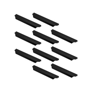 Imagem de Kit Com 10 Puxador Slim Florença Para Móveis Gaveta 128mm (Preto Fosco)