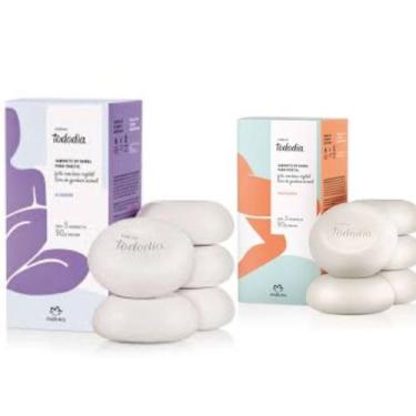 Imagem de Kit 2 Caixas de Sabonete Natura Todo dia 10 Unidades, Algodão/Macadâmi