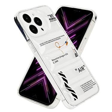 Imagem de FANCOOFF Capa acolchoada para iPhone 16 Pro, branco claro e preto, padrão de sapatos esportivos legais, proteção contra quedas militares, material TPU macio, capa inchada para iPhone 16 Pro (preta)
