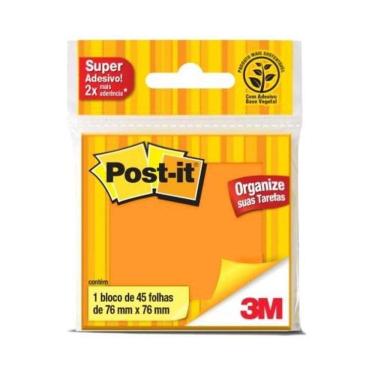 Imagem de Bloco Adesivo Post-it Laranja c/ 45 Folhas 76 x 76 mm - 3M