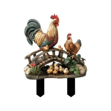 Imagem de Gralara Galinhas planas Pattern Pattern Garden Planter Pot Store Acrílica externa Casamento de flores Novelty Instalação de instalação de placa decoração de