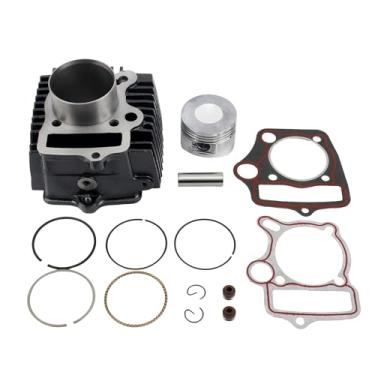 Imagem de PowerMotor Conjunto de cilindro de 52,4 mm com juntas e kit de reconstrução de anel de pistão para motor horizontal de 4 tempos 1P52FMH 110cc ATV Dirt Pit Bike Go Karts Quad 4 Wheeler Dune Buggys