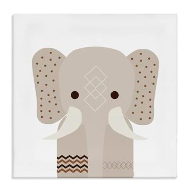 Imagem de Stupell Industries Design de arte de parede em tela de elefante em tom neutro por Daniela Santiago, 43 x 43 cm