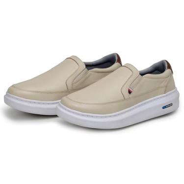 Imagem de Sapatenis Mocassim Masculino Slip On Em Couro 100% Legitimo Tenis Calçar Facil Parra Boots (Palha, BR, Adulto, Numérico, 39)