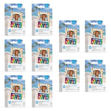 Imagem de HP Roda dentada de papel fotográfico Zink de 8,9 x 10,8 cm (pacote com 1000) compatível com cabine fotográfica HP Sprocket 3x4 e impressora fotográfica