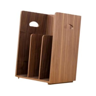 Imagem de Bothyi Livro de Wood Rack DVD Storage Storage Stationery Book Shelf Stand Desktop Bookcase Storage Rack para Hold Heavy Books CD Revistas, Marrom Escuro