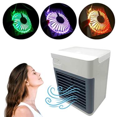 Imagem de Ar Condicionado Mini Portátil USB Climatizador Umidificador Air Ultra Carro Caminhão Ventilador Pequeno Led De Mesa Água