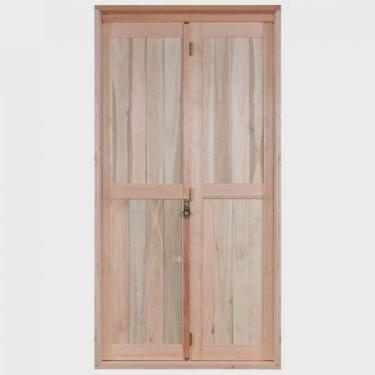 Imagem de Porta de Madeira Camarão 213x84cm com Lambris e Marco Batente 14cm ewk P36 Rondosul