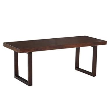 Imagem de 5sssallefaa Mesa de escritório estilo industrial retrô de madeira maciça para computador, mesa de estudo/mesa de conferência, com pés ajustáveis (5 cm 140 x 70 x 75 cm) (5 cm 120 x 60 x 75 cm)