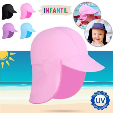 Imagem de Boné Bebê Proteção Solar UV 50+ UVA UVB Praia Piscina Menina e Menino 