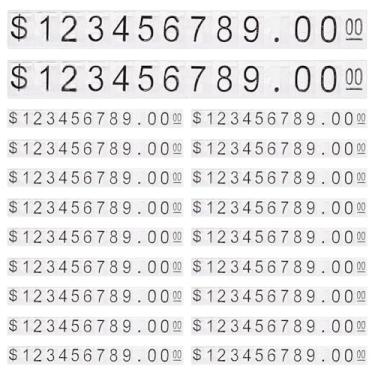 Imagem de ANATTASOUL Conjunto de 20 conjuntos de cubo de exibição de preço ajustável para exibição de preço de joias balcão suporte número letra dólar kit bloco de preço para loja de varejo (preto transparente)