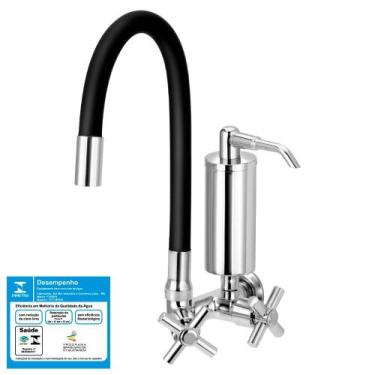 Imagem de Torneira Gourmet Com Filtro de Cozinha Flexível Preta 1/4 de Volta Cop