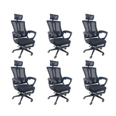 Imagem de Oficial Webshop - Kit 6 Cadeiras de Escritório Presidente Executiva Oficial Paris Preto