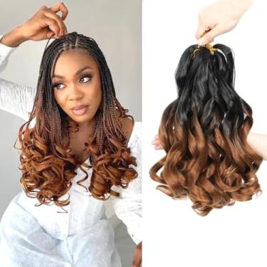 Imagem de GetMaige Pacote Com 8 Extensões De Cabelo Sintético Para Tranças, Cachos Franceses, 30 Cm, Pré-Esticados, Cacheados E Saltitantes, Trança Fácil, Crochê, Textura Ondulada, Para Mulheres Negras, 40 U