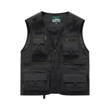 Imagem de Colete Tático de Pesca Masculino 7XL - 14 Bolsos de Malha para Caminha