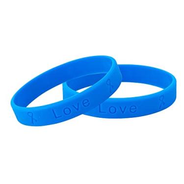 Imagem de Pulseiras de silicone de fita azul escura por atacado – Pulseiras de conscientização azul escuro para câncer de cólon, abuso infantil, câncer retal e conscientização sobre doença de Huntington -