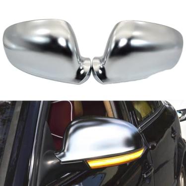 Imagem de Yoegerery Capa de espelho lateral retrovisor de carro tampa de asa acabamento de porta exterior compatível com VW Golf 5 MK5 GTI Jetta 5 Passat B6 B5.5-Prata