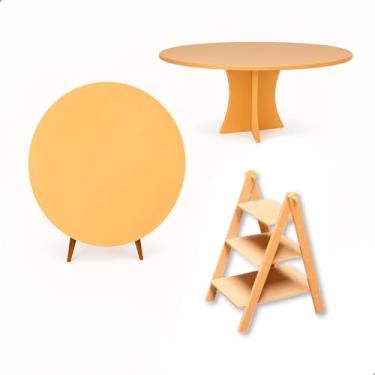 Imagem de Kit Festa MDF 3 Peças – Arco, Escad e Boleira para Decoração de Festas e Eventos
