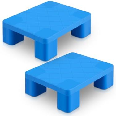 Imagem de Briwooody 2 peças de paletes de plástico impermeável almofada de armazenamento leve resistente ao desgaste palete de porão para caixas de carga racks de tambores de óleo grade externa piso interno