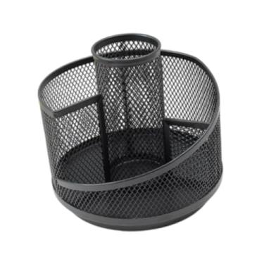 Imagem de YsXoWiui Organizador de Mesa de Caneta de Caneta de Metal Descrição Tidy Tidy Pencil Decoração Criativa Decoração Limestroke Armazenamento de Papelaria de Desk, Quatro grades