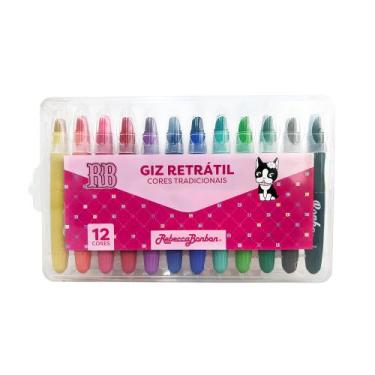Imagem de Kit C/12 Giz de Cera Retrátil Rebecca Bonbon Tradicionais