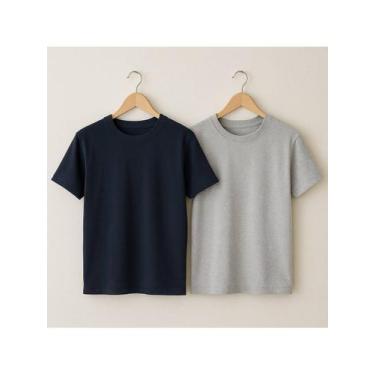 Imagem de Kit 2 Camisetas Básicas Streetwear Camisa T-Shirt Masculina Slim  Algo