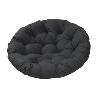 Imagem de IEUDNS Almofada para cadeira de balanço, assento para cesta de balanço, cadeira suspensa para rede, cadeiras de vime para quintal, almofada redonda, Preto