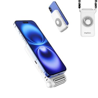 Imagem de Digihan Mini ventilador pessoal, 3 velocidades, portátil, visor de LED, bateria recarregável, rosa