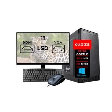 Imagem de Computador pc i3 hd500gb 8gb ram c/ monitor teclado e mouse - OUZZE