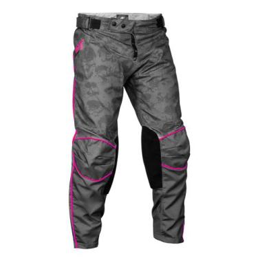 Imagem de Calça de Motocross Infantil Pro Tork Fast , Cinza, Rosa, 16