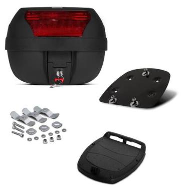 Imagem de Baú Bauleto 28 Litros Pro Tork Com Suporte Base Para Moto Nxr Bros 150