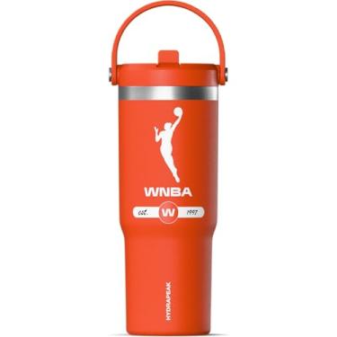 Imagem de Hydrapeak Copo Nomad WNBA oficialmente licenciado pela WNBA 947 ml com alça e tampa de palha, garrafa de água de aço inoxidável à prova de vazamento