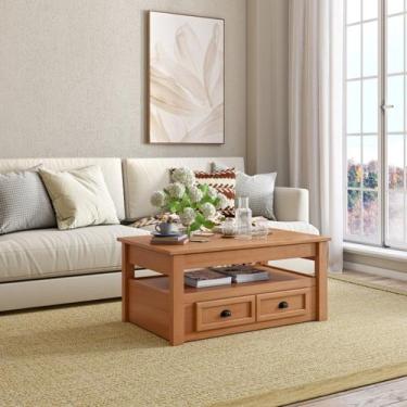 Imagem de Mesa de Centro 1 Gaveta em Madeira Maciça Nordik - Maison Arven