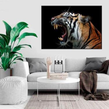Imagem de Quadro Canvas Decorativo para Sala Rugido do Tigre 1,00x1,30 - LUGGUI 