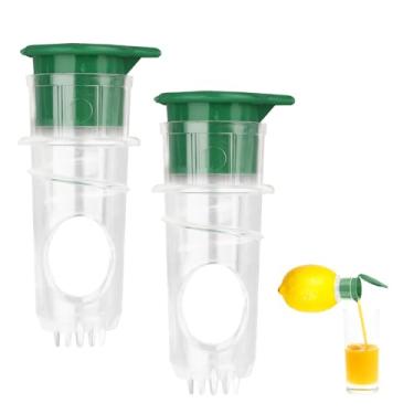 Imagem de 2pçs Espremedor Limão com Tampa Rosqueável, Novo Espremedor Limão Manual, com Filtro Embutido Prensa para Frutas Cítricas Frescas Laranjas Bebidas & Preparo Coquetéis (Verde)