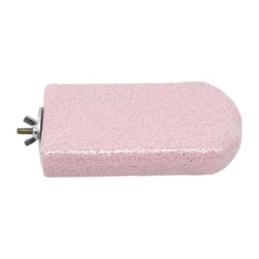 Imagem de Gralara Plataforma para poleiro de pássaros, aparador de garras para pés, suporte para, pedra de amolar bico para papagaios-cinzentos africanos, Rosa