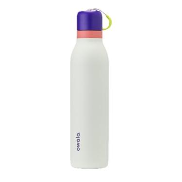 Imagem de Owala Garrafa de água FreeSip Twist isolada de aço inoxidável com canudo para esportes e viagens, livre de BPA, 680 g, roxo/verde (Minty Horizons)