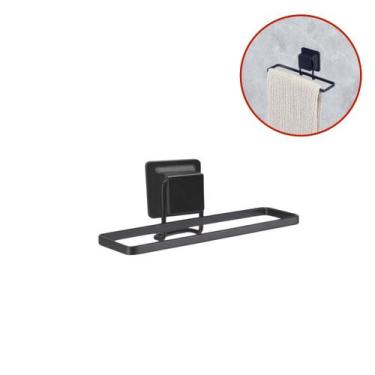 Imagem de Suporte Porta Toalha Rosto Para Parede Com Ventosa Aço Luxo Sem Furos 