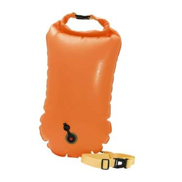 Imagem de rockible Boia de natação para águas abertas, bolsa flutuante leve e multifuncional para todas as estações, nadadores, caiaques, triatletas, 25L, Laranja