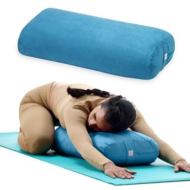 Imagem de Almofada de meditação retangular Gaiam Yoga, Teal, 25 x 12 x 5