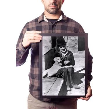 Imagem de Quadro Foto Charlie Chaplin Cachorro