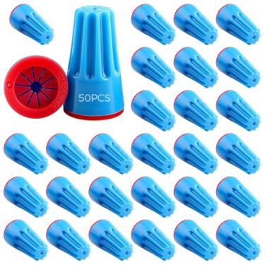 Imagem de Homaisson 50 peças de tampas de fiação à prova d'água, conectores de fio elétrico P3W, terminais fechados externos retardadores de chamas, porcas de fio seguras sem ferramentas para iluminação de